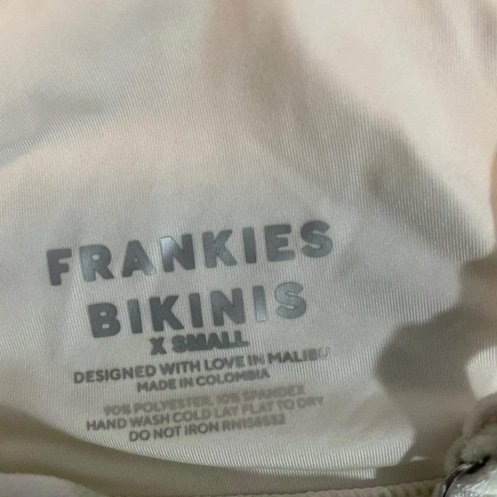 Frankie’s Bikinis light green checkered two piece bikini brand New